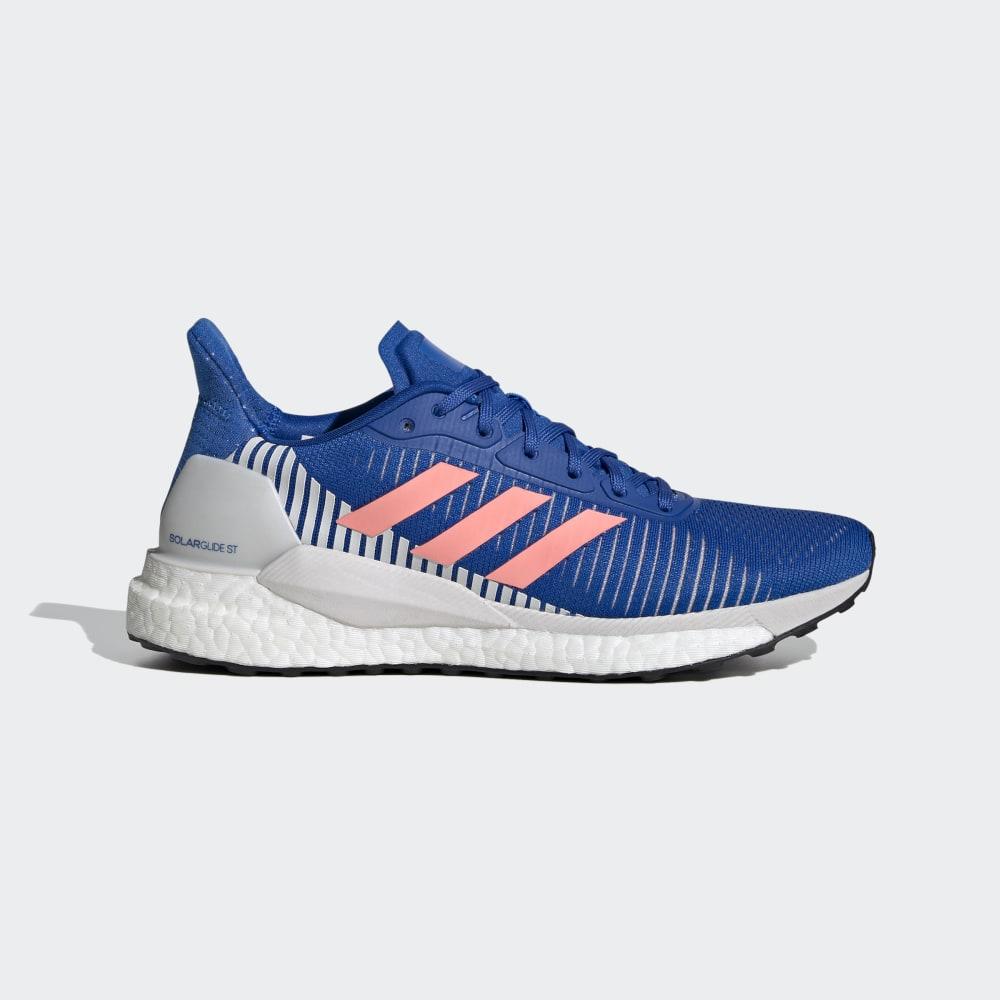 Adidas Women's SolarGlide ST 19 Running Shoes Blue/Light Red/Grey Ireland EE4305